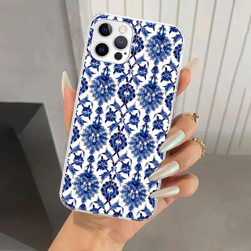 Blue And White Porcelain Phone Case for Iphone 17 Air 16 15 Plus 14 13 Mini 12 11 Pro Max 16E 7 8 SE 2020 Soft Funda Print Shell
