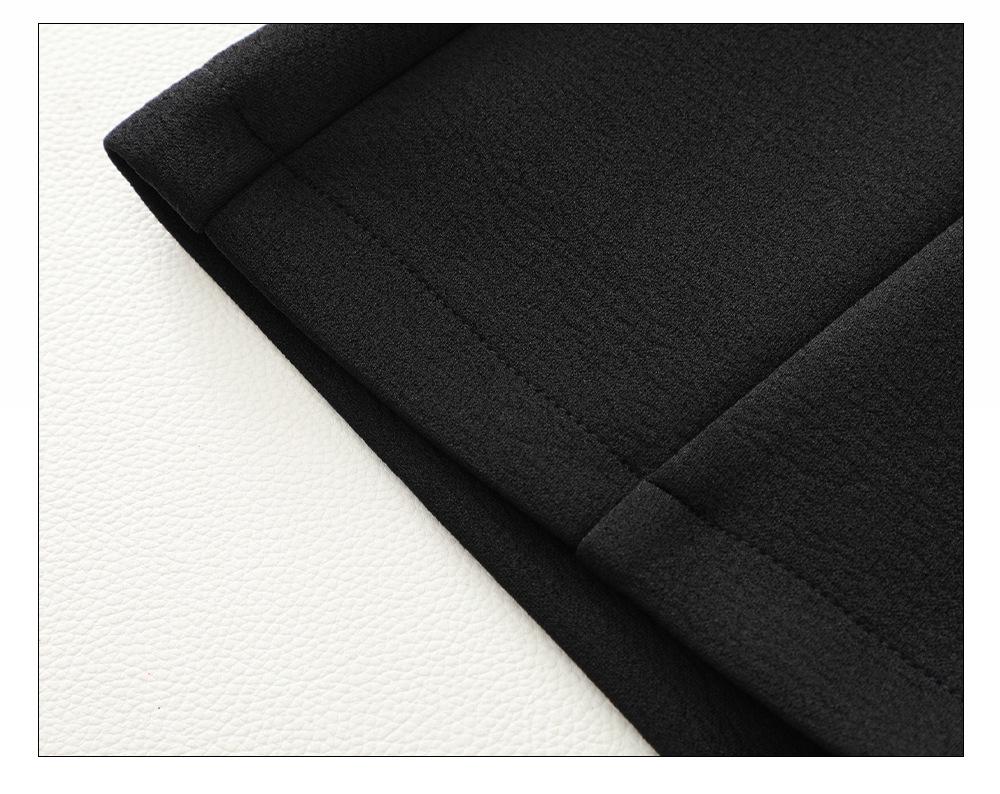 Women's 2024 High-Waisted Black Wide-Leg A-Line Suit Pants for Spring and Autumn.