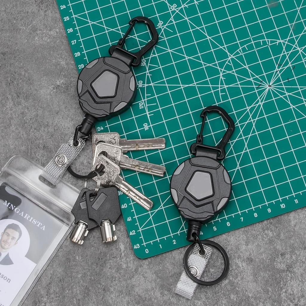 Retractable Keychain Universal Anti Theft Design Outdoor Camping Rope Keyring Portable Key Chain Ring For Keys ID Badge Holder