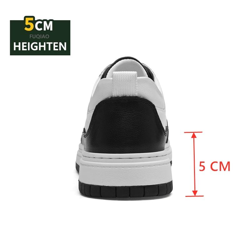 Fashion 5CM Hidden Height Increase Genuine Leather Casual Shoes Breathable Comfortable Elevator Sneakers for Men Women Fashion Anti-Slip