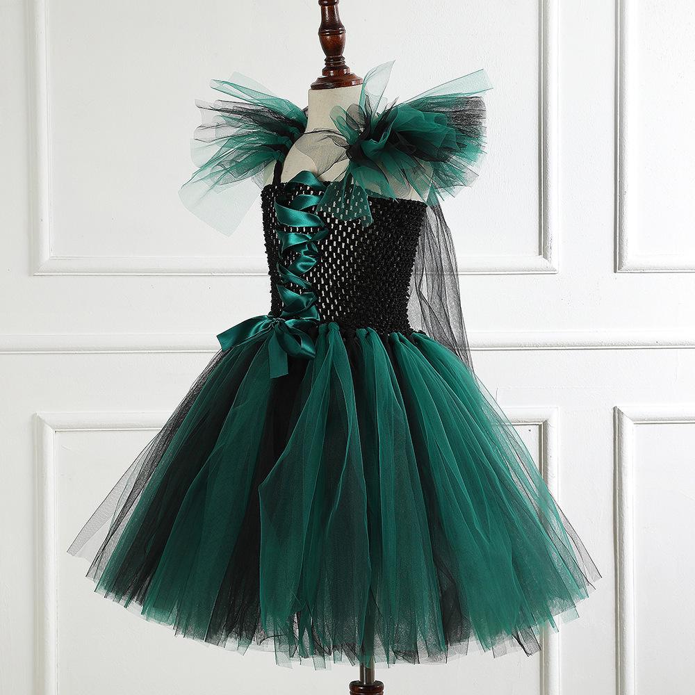 Tutu Dress Witch Costume Set for Kids with Hat and Broom - Halloween and Cosplay Outfit