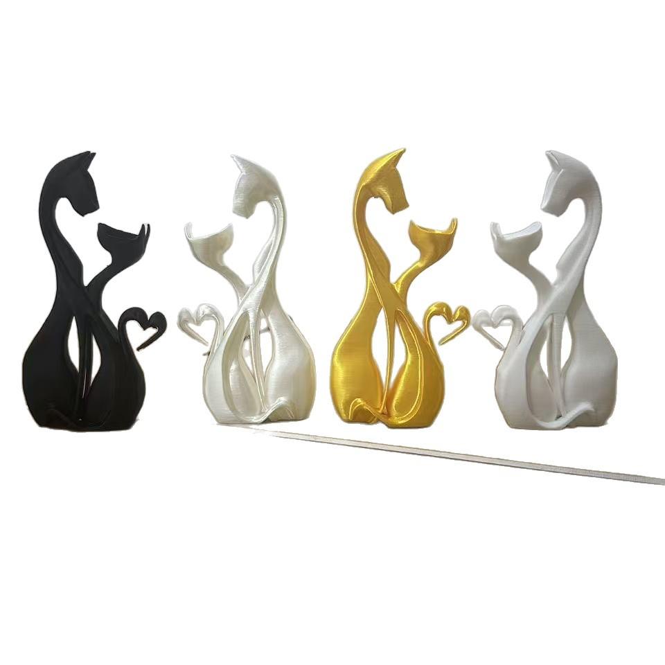 New Popular 3D Printed Elegant Cat Sculpture Ring Tray, Creative And Novel Toy Hand