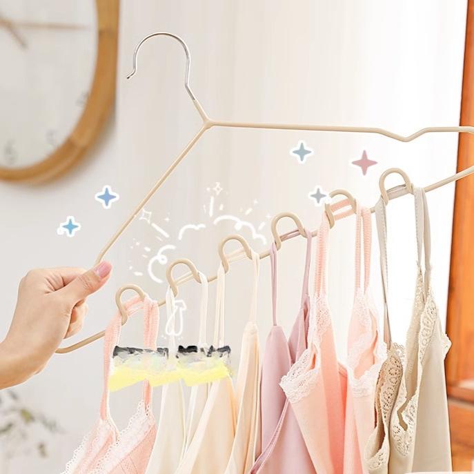 

Вешалка для гардероба, жилет для нижнего белья, бытовая вешалка для одежды без следов, сушка одежды, волновая одежда, поддержка хранения, многофункциональная вешалка 1PC кофейный