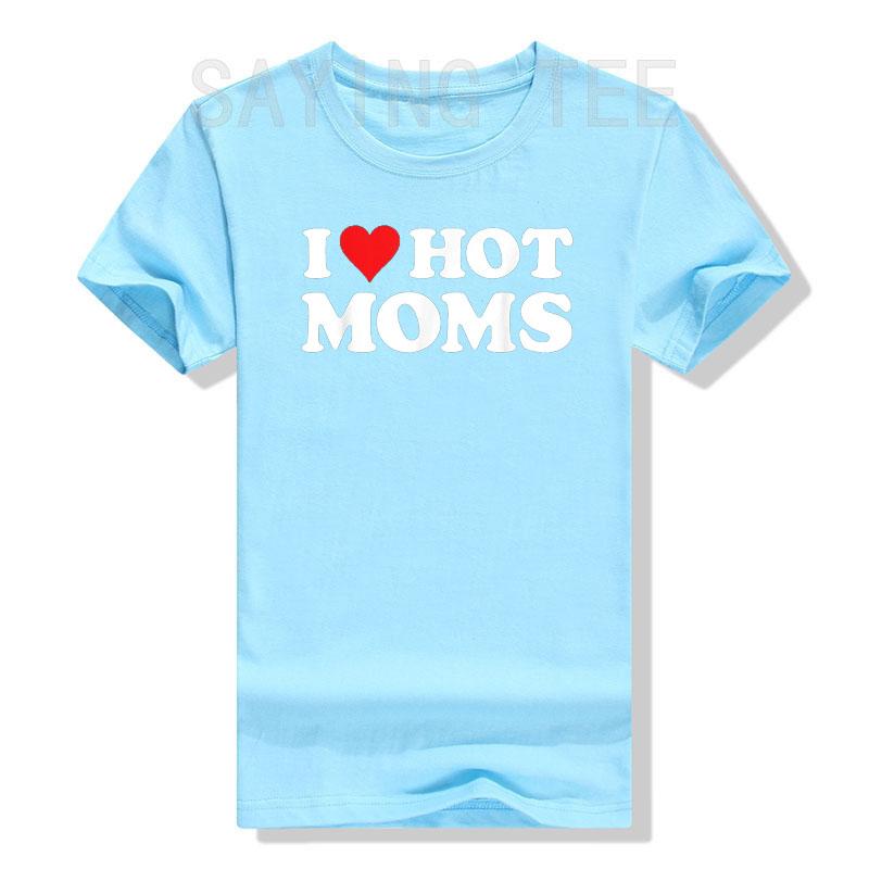 Miluji horké maminky Tričko Vtipné Červené Srdce Láska Maminky Tričko