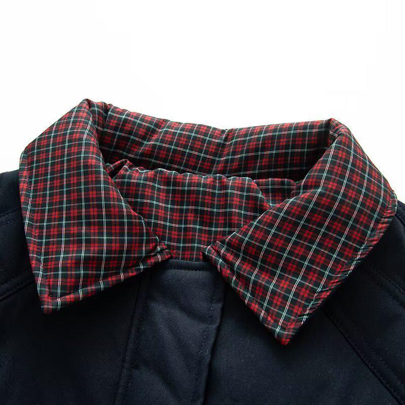 Ethnic Style Retro Plaid Harrington Collar Cotton Jacket for Autumn and Winter