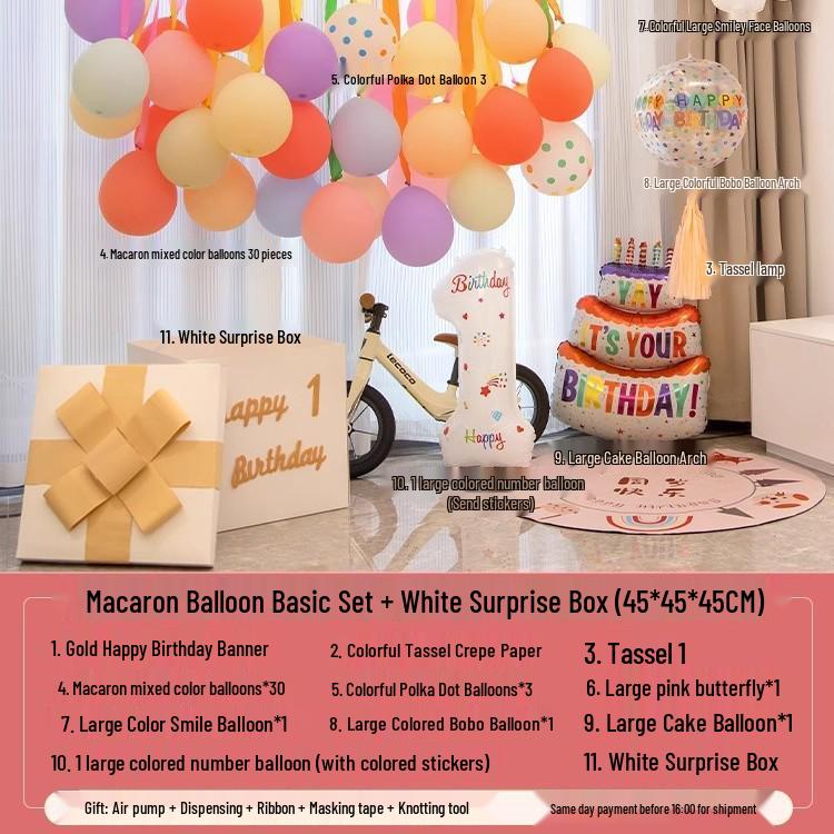 One-Year-Old Birthday Party Balloon and Photo Background Decor