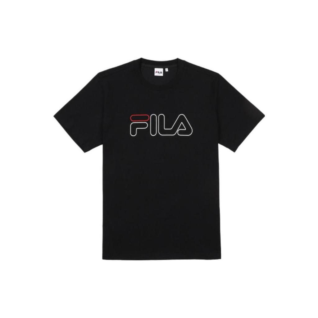 FILA T Shirts Men's Black Crew Neck Moderate Straight Fit FS2RSF2102X-BLK