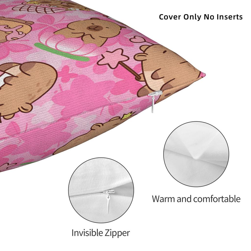 Kawaii Kapybara   Örngott  Mjukt Överdrag Till Kudde För Soffa Soffbord Säng Vardagsrum Roliga Örngott