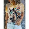 T-shirt Estiva alla Moda Stampata in 3D da Donna Traspirante Casual