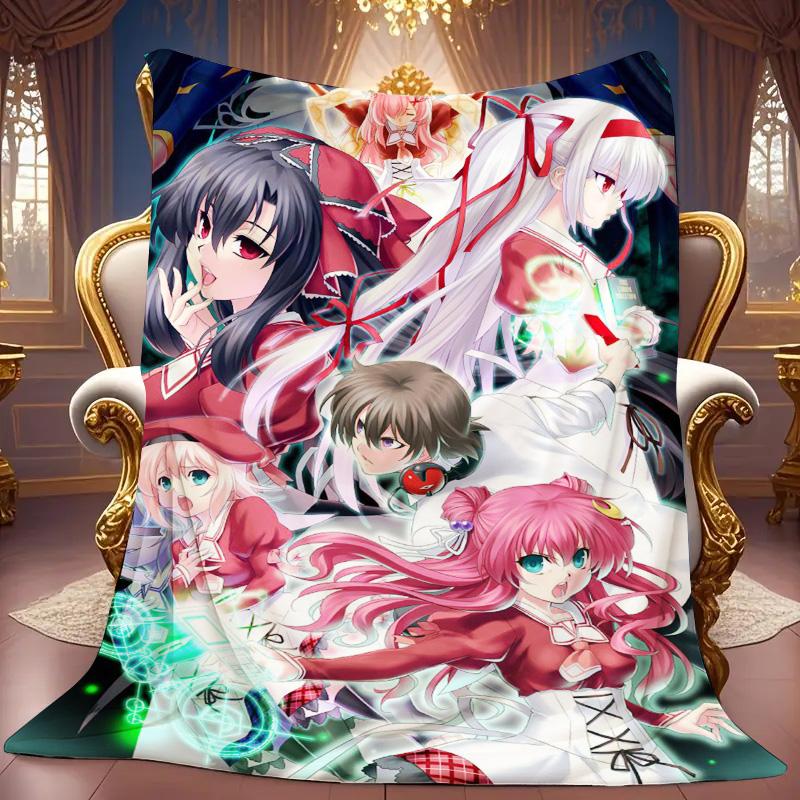 Anime Girls Group Characters Flannel Throw Blanket, Soft Blanket for Sofa Bed, Anime Print Home Decoration