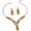 Latest Stylish Design Fancy Crystal Necklace Jewellery Set for Women | Trendy Celebrity Inspired Jewellery