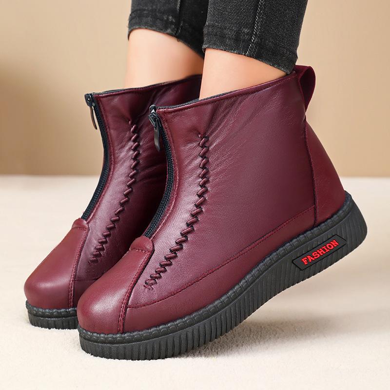 Cotton Boots Women's Winter Foreign Trade Thickened Warm Mother Shoes Soft Sole Middle-aged and Elderly Cotton Shoes Outdoor Snow Boots