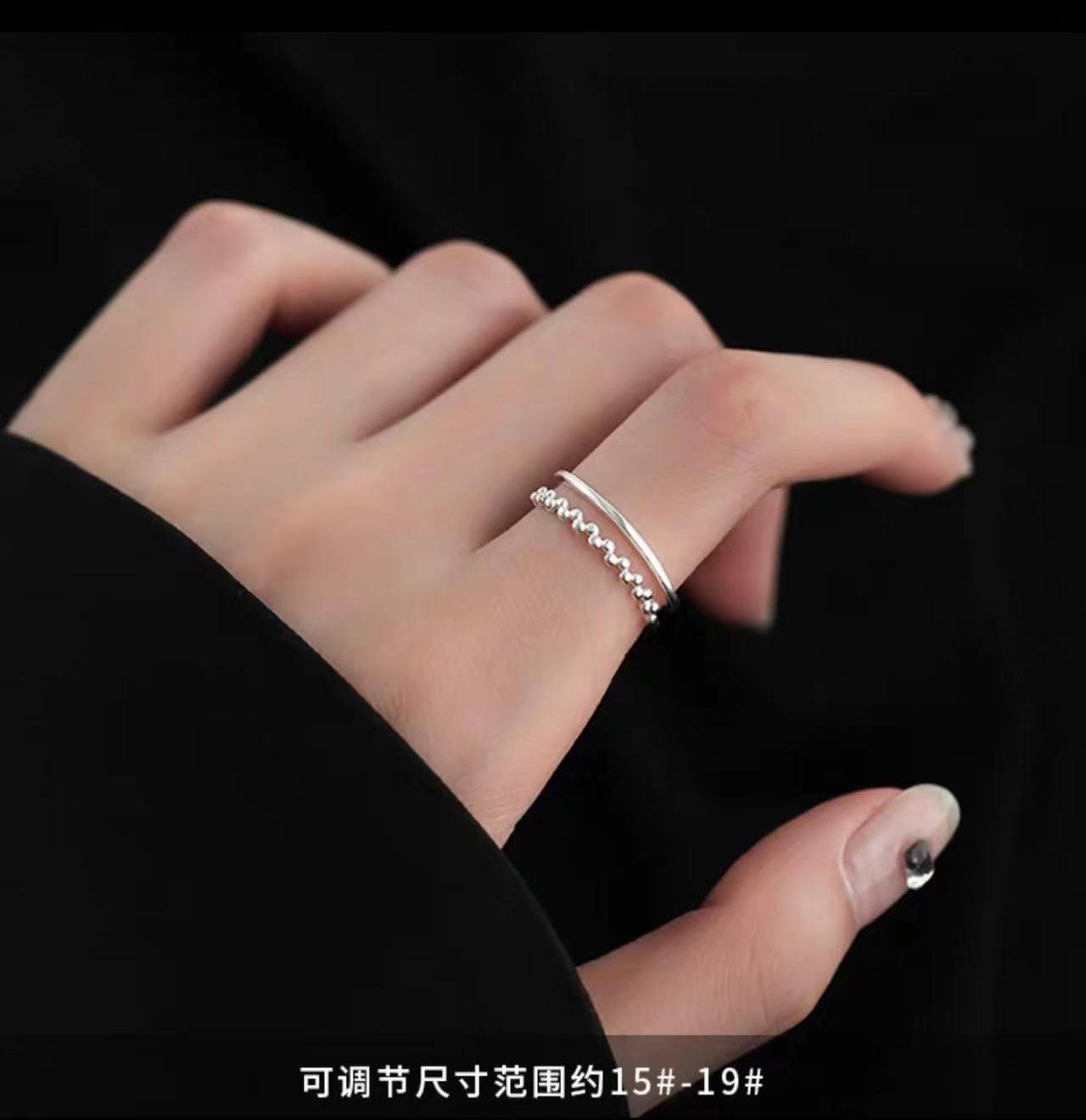 Women s Light Luxury Double-layer Ring