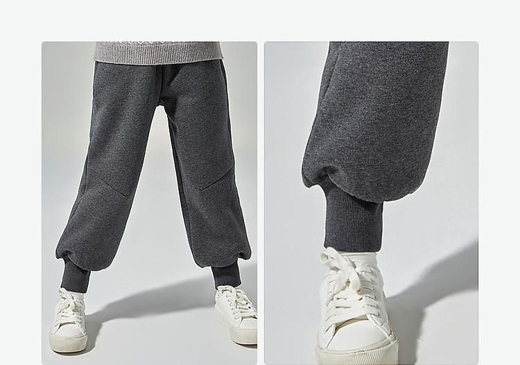 Girls' Loose Velvet Lined Windproof Casual Pants