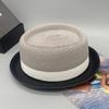 straw jazz hat for Men's and Women's Handmade Woven Sunshade Jazz Straw Hat with Summer Hat Binding and Color Matching Design