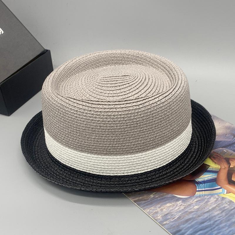 straw jazz hat for Men's and Women's Handmade Woven Sunshade Jazz Straw Hat with Summer Hat Binding and Color Matching Design