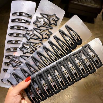 Hair Clip Headdress Clip Fringe Clip Bb Clip Simple Women's Line Clip Black Frosted Side Hair Clip