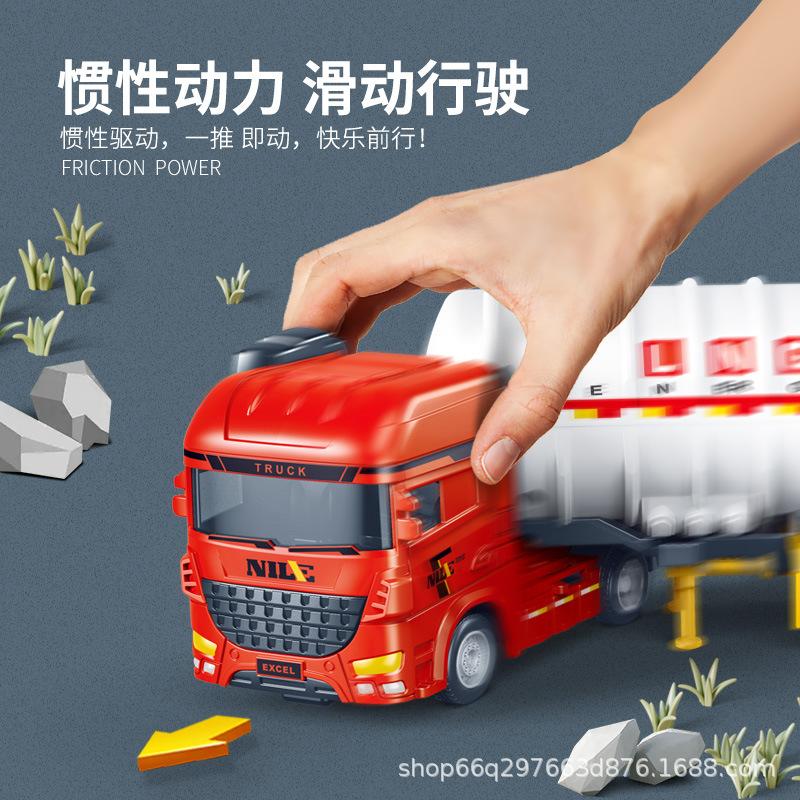 Large Oil Tanker Truck Toy - Semi-Trailer Engineering Vehicle Model for Kids Aged 2-6.