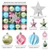 Rainbow Macaron Candy Color Christmas Ornament Set - Gift Box & Party Hanging Decorations