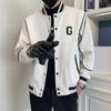 Giacca da Baseball Yousheng da Uomo a Manica Lunga Monopetto con Stampa di Lettere, Collo a Baseball, Capospalla per Sport all'Aperto
