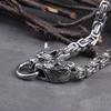 Stainless Steel Necklace for Men, Chain Viking Empire Celtic Knot Wolf Head Pendant Punk Nordic Amulet Jewelry