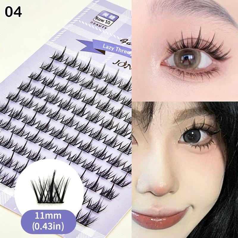 

Natural Fluffy False Eyelashes Wispy Lashes 3D Volume Strip Lashes D Curl Fake Eyelashes With Clear Band Eye Lashes as the picture