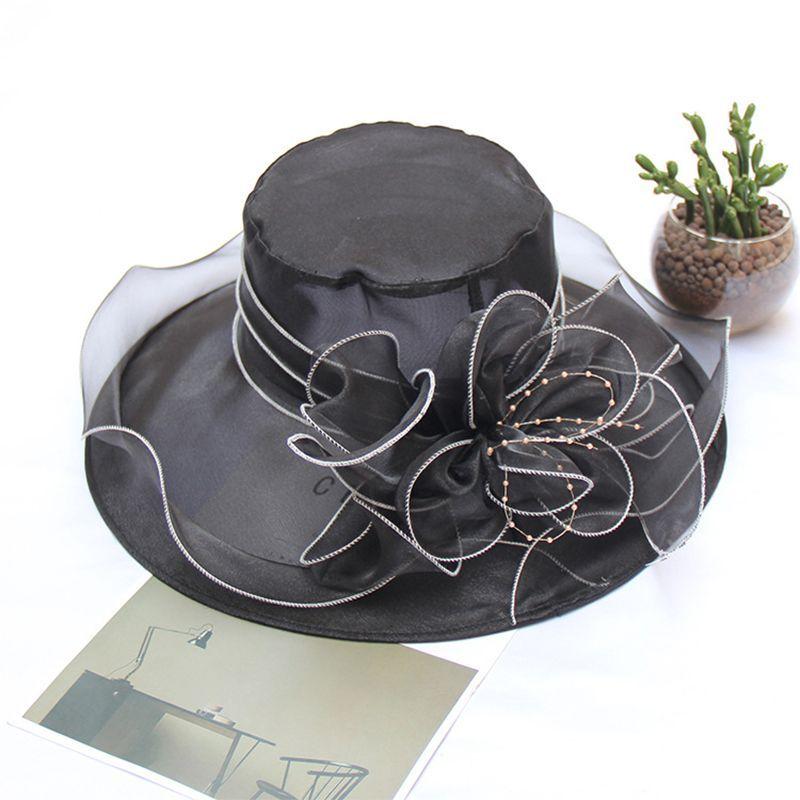 Eugen Mesh Flower Hat Summer Fashion Sun Protection and Shading Large Eave Hat Retro Elegant Women's Hat