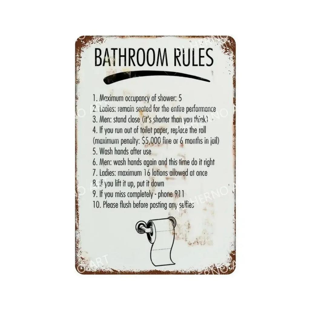 Letrero de Metal HD Divertido Decoración de Pared para Baño Retro Humor de Baño Señal WiFi Lávate las Manos para Baño Bar Cafetería