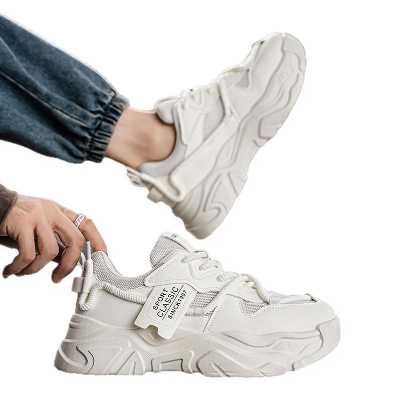 Autumn white sneakers new breathable dad shoes platform