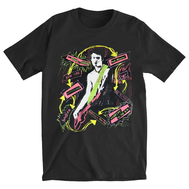 1980 Sex Pistols Band Lead Singer and Guitarist Punk Sid Vicious Retro Tshirt S
