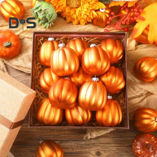 12 ks Podzimní Mini Dýňové Koule Závěsná Dýňová Ozdoba na Den Díkůvzdání Halloweenská Dekorace Vánočního Stromku Farmářský Dům Domácí Párty Dekor