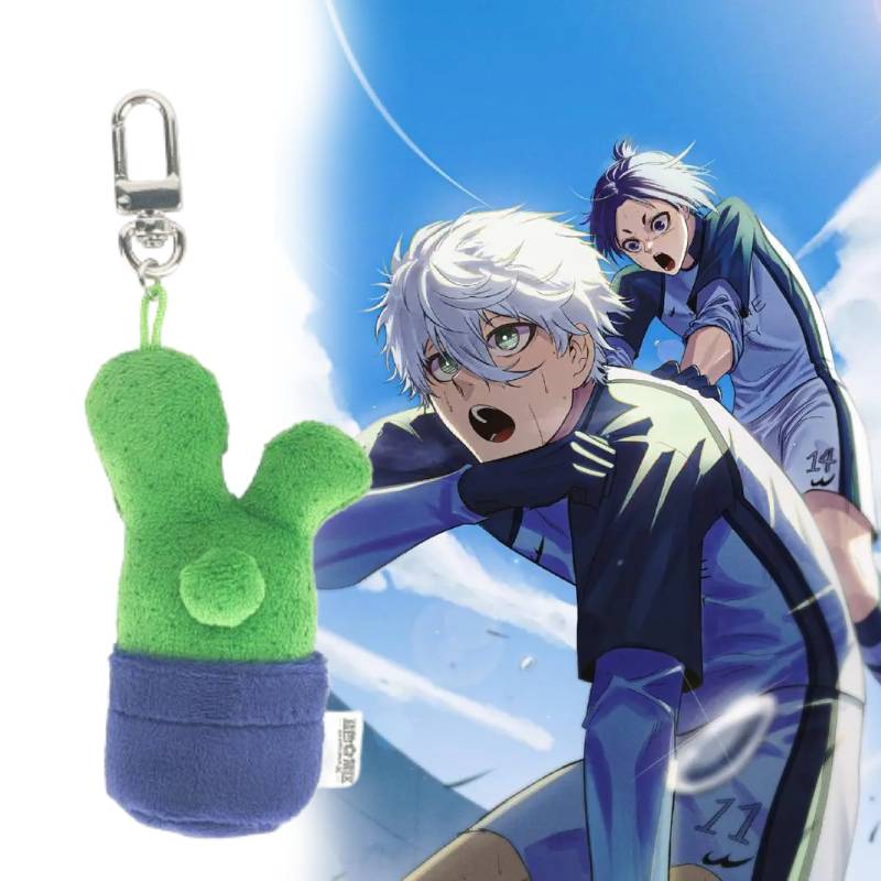 Blue Lock Nagi Seishiro Cactus Plush Pendant Bag Decoration Keychain Toy Gift