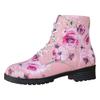 Women's Large Size Casual Ankle Boots Thick Low Heel Printed Women's Leather Boots Women Lace up Boots