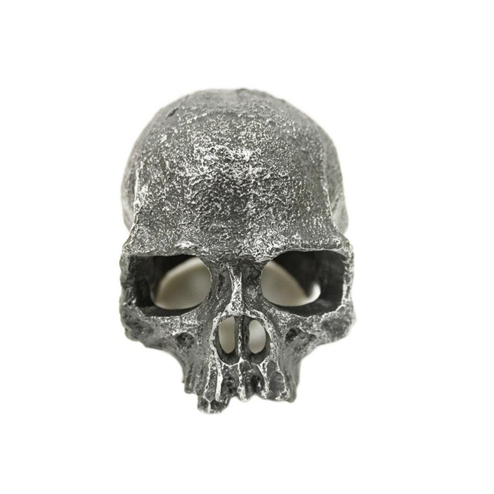 

Realistic Skull Head Ornament Decorative Skull Fish Hideout Funny Head Bone Model Fish Tank Style D