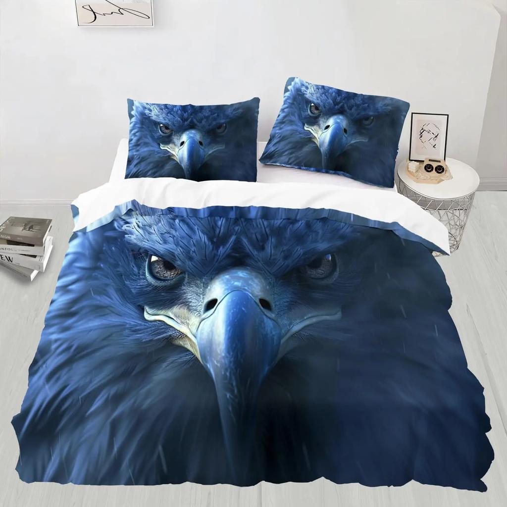 Eagle Duvet Cover Set Queen Size for Adults Animals Pattern Bedding Set Stylish Decorative Bird Comforter Cover