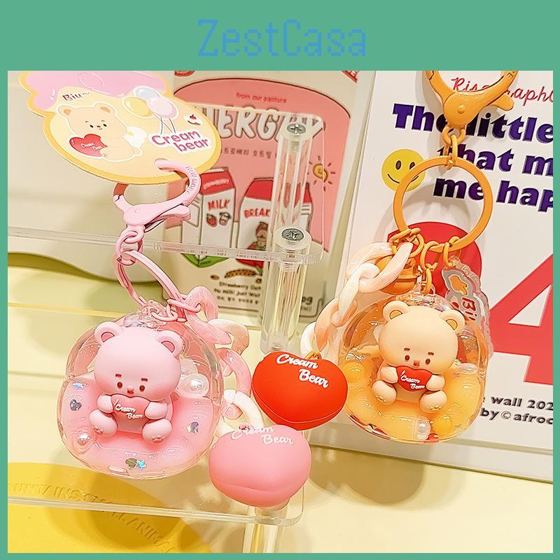 Fun Adorable And Cream Bear Sofa Keyring Colorful Acrylic Keychain For Gifts