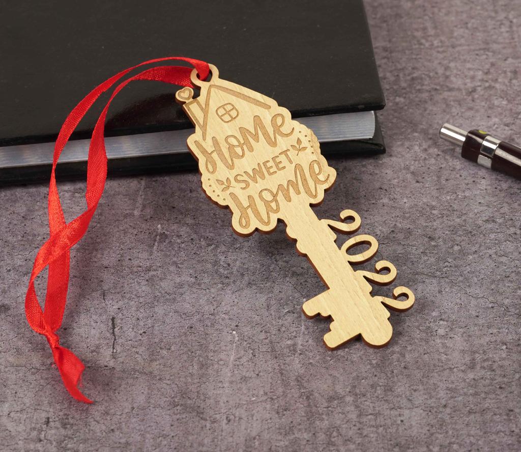 Darling Souvenir Made With Love Home Sweet Home Personalized Wood Ornament Housewarming Gift Christmas Tree Decoration Pack of
