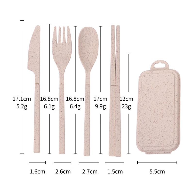 Portable Wheat Straw Folding Cutlery Set