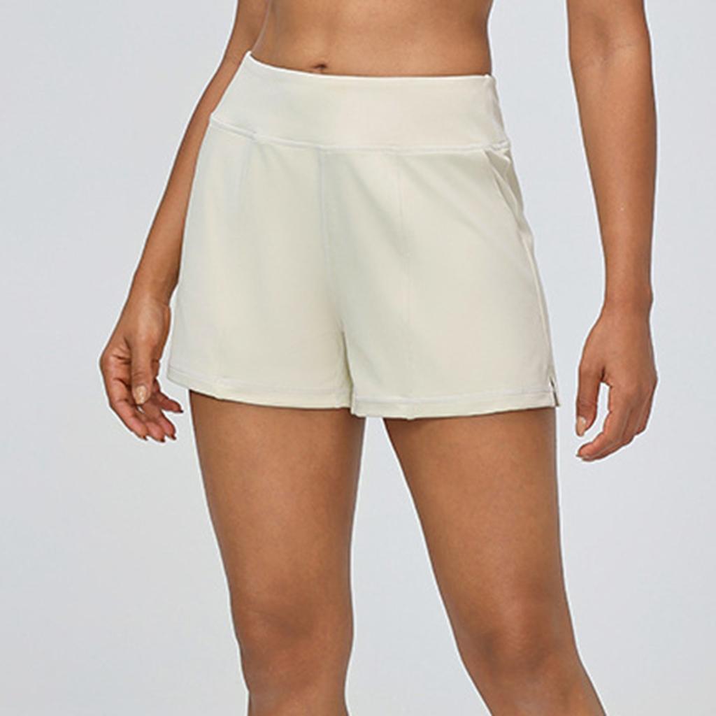 Damen High Waist Knielange Shorts mit Taschen für Damen Yoga Walking Laufen Sport Gym Shorts