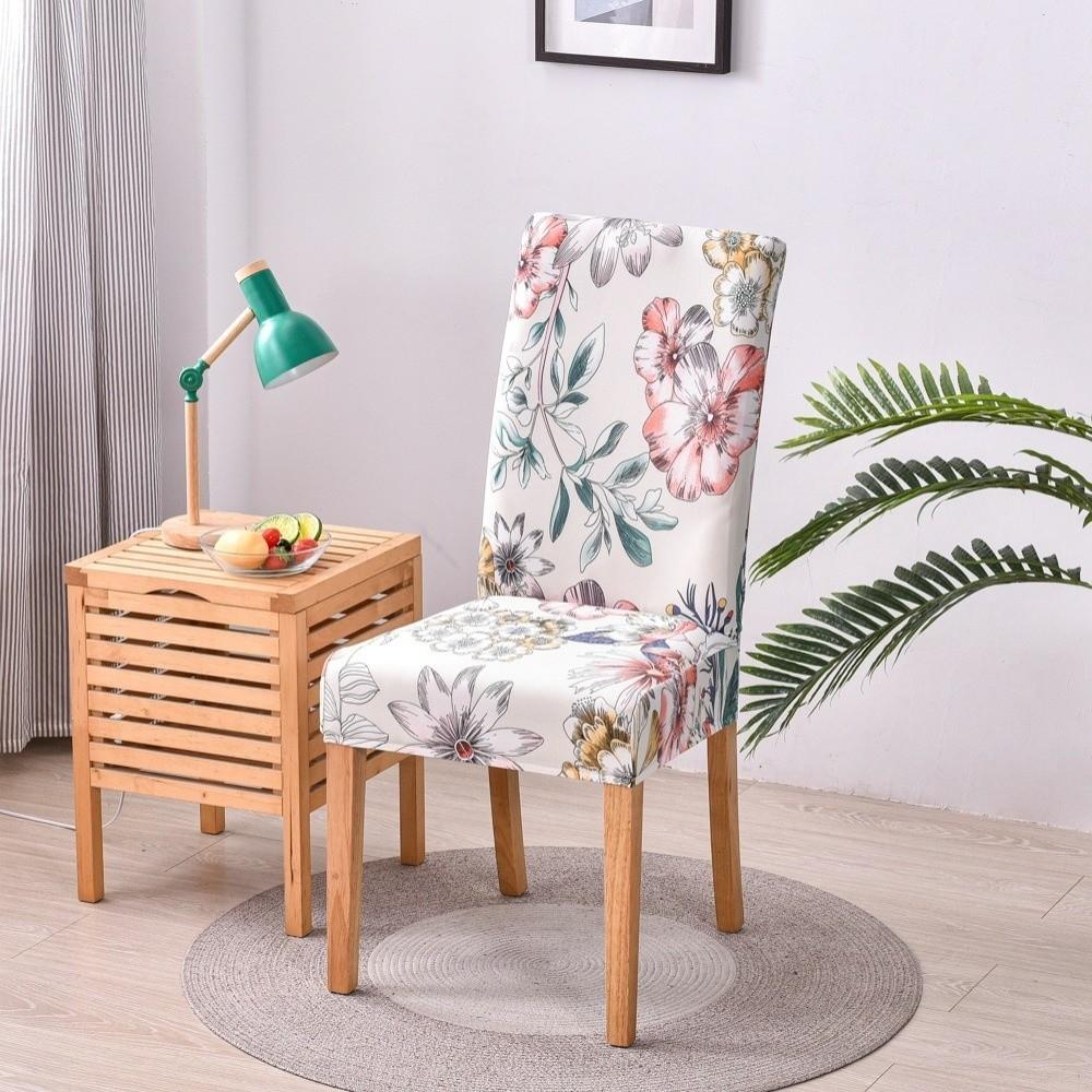 Printed Chair Slipcover Removable Stretch Seat Cover Retro Chair Cover  Restaurant Use