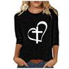 Round Neck 3D Cross Printed Top Fashionable Casual Long Sleeved Women's T-shirts