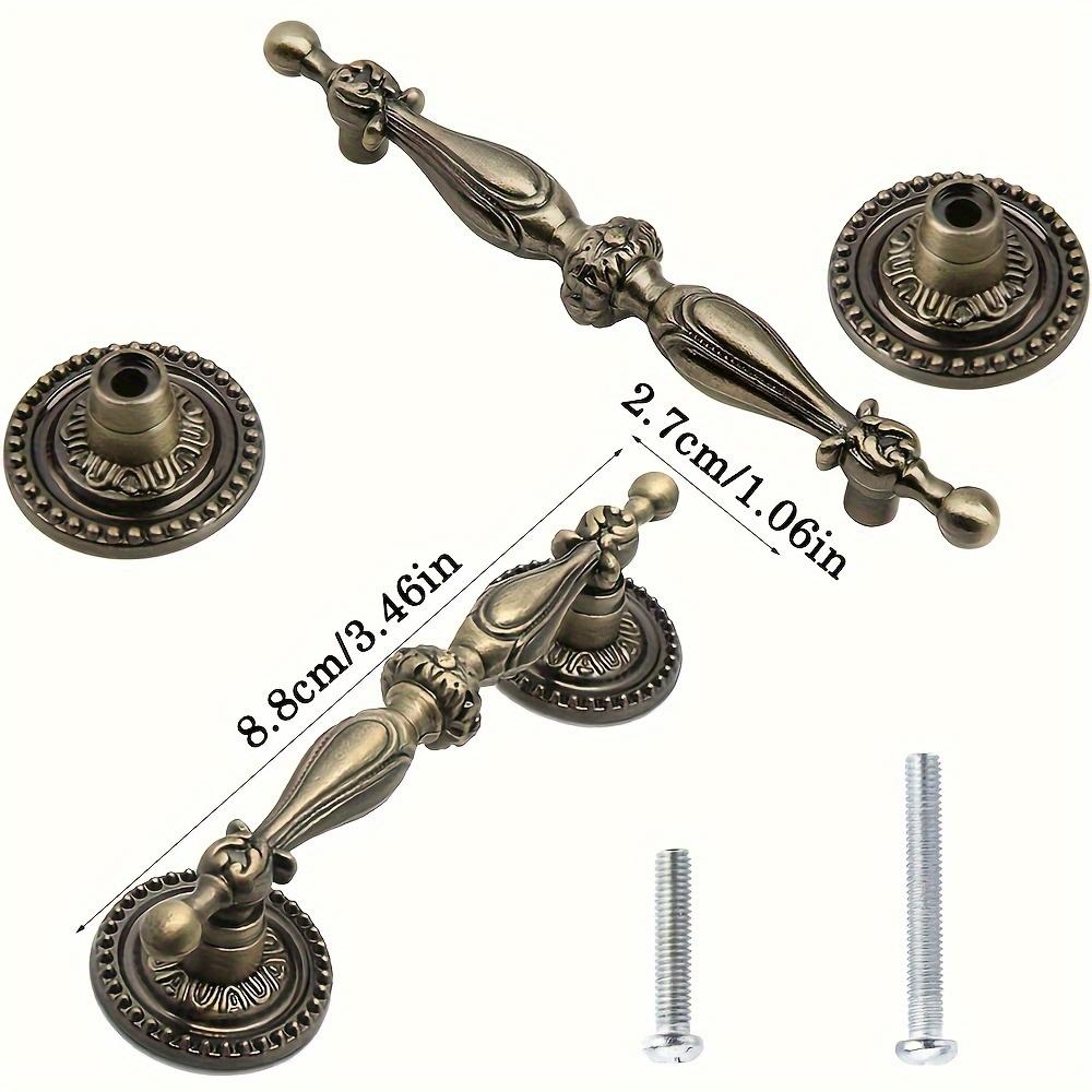 8 Stück Schrankgriffe, antike Messing-Schubladengriffe, Vintage-Stil, europäischer Stil, Vintage-Kommodengriffe, Küchenmöbelgriffe, Schlafzimmergriffe mit Schrauben