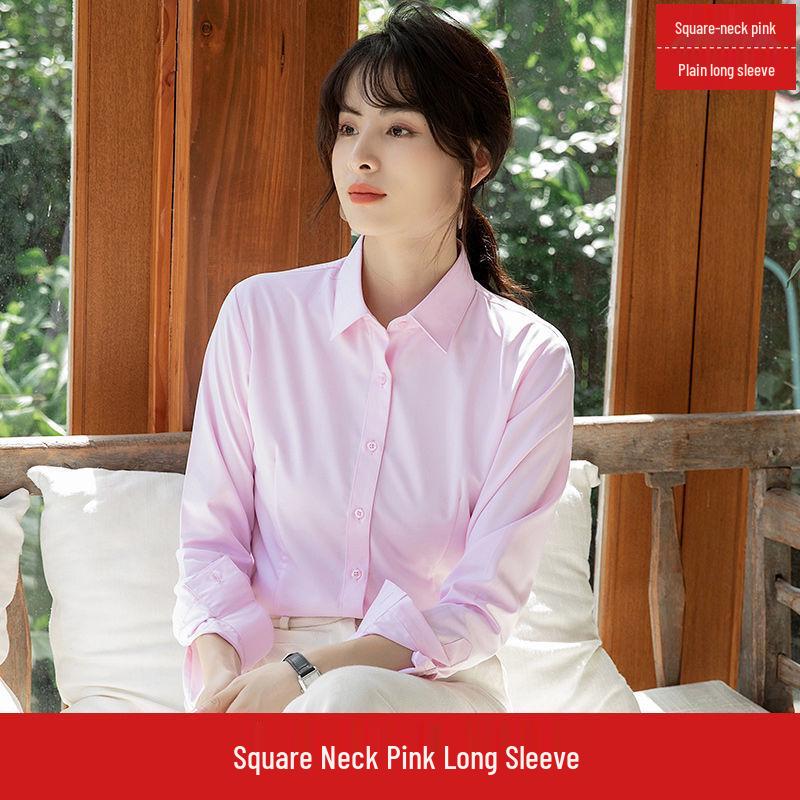 Damska Formalna Bluzka do Pracy - Opcje Długi/Krótki Rękaw w Kolorach Białym, Czarnym, Niebieskim na Wiosnę i Jesień