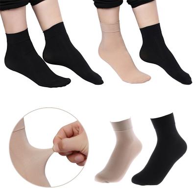 Solid Color Wide Mouth Socks Warm Business Sock Fashion Nylon Ankle Socks  Women Men