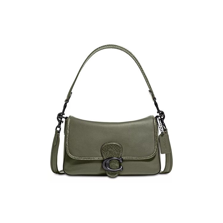 Coach Women's Green Tabby 26 Flap Closure Leather And Snakeskin Detail Handbag Handbags Army- C5263-V5pc0