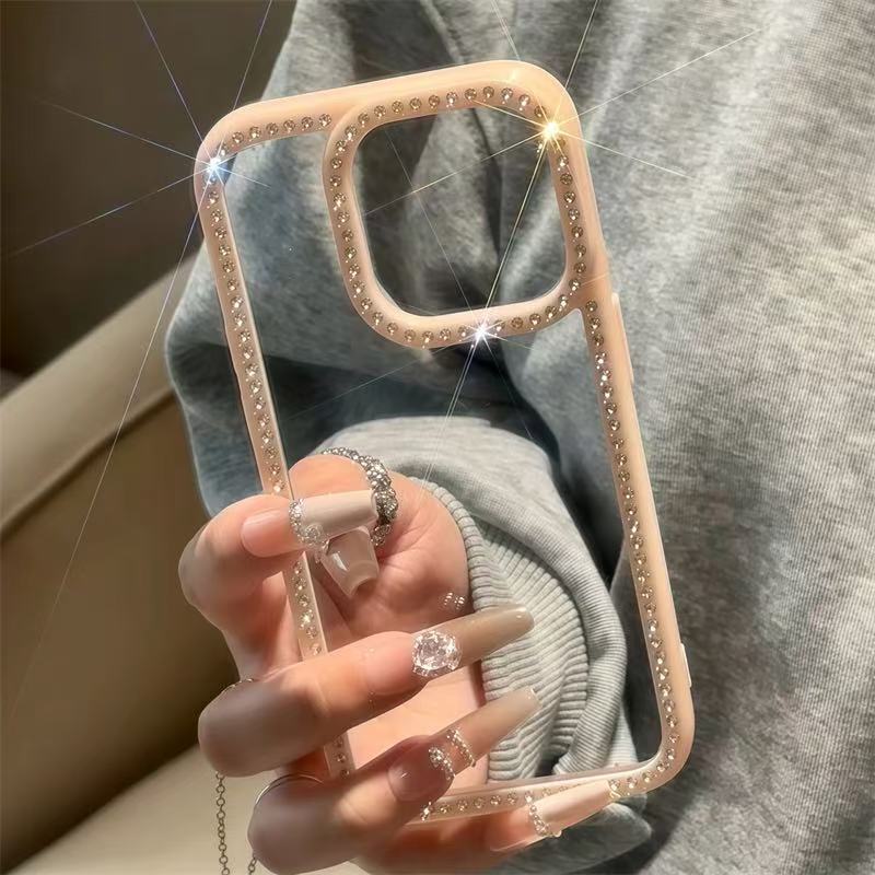 Bling Rhinestone Diamond Transparent Case For iPhone 17 16 15 14 13 12 11 ProMax Shockproof Protection Bumper Hard Acrylic Cover