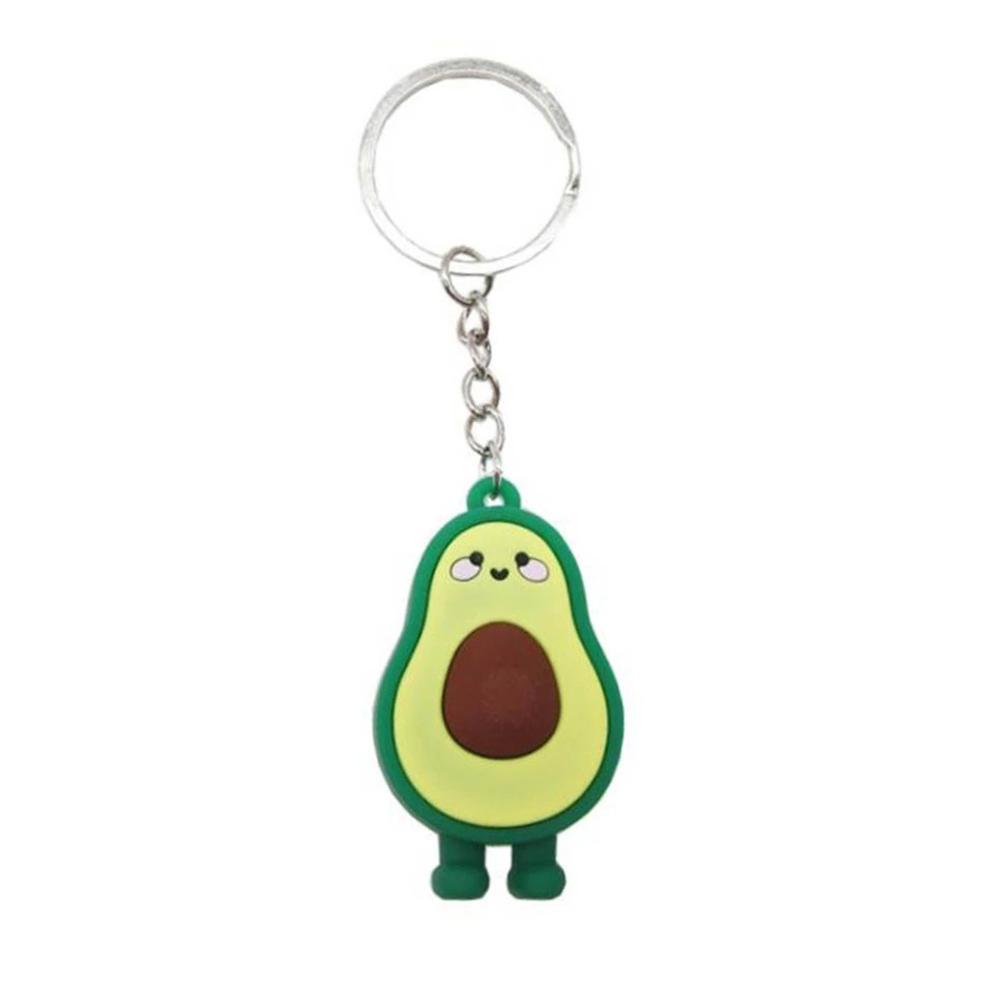 Couple Key Rings Bag Pendant Jewelry 3D Keychain Simulated Fruit Smiling Avocado Avocado Keychain
