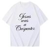 2026 White Front Print Cursive Script Letter Graphic Tshirt Black Ink Print Soft Cotton Short Sleeve Unisex Casual Daily Tee