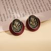 European and American coffee color geometric resin earrings, personalized versatile niche temperament earrings, light luxury high-end earrings, women