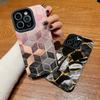 Vertical Grain Marble Printed Leather Soft Silicone Phone Case Back Cover with Camera Lens Full Protection for Samsung
